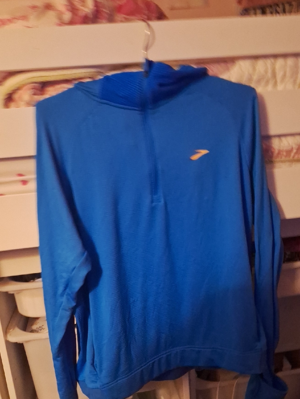 Brooks Electric Blue Half-Zip Pullover with Yellow Logo